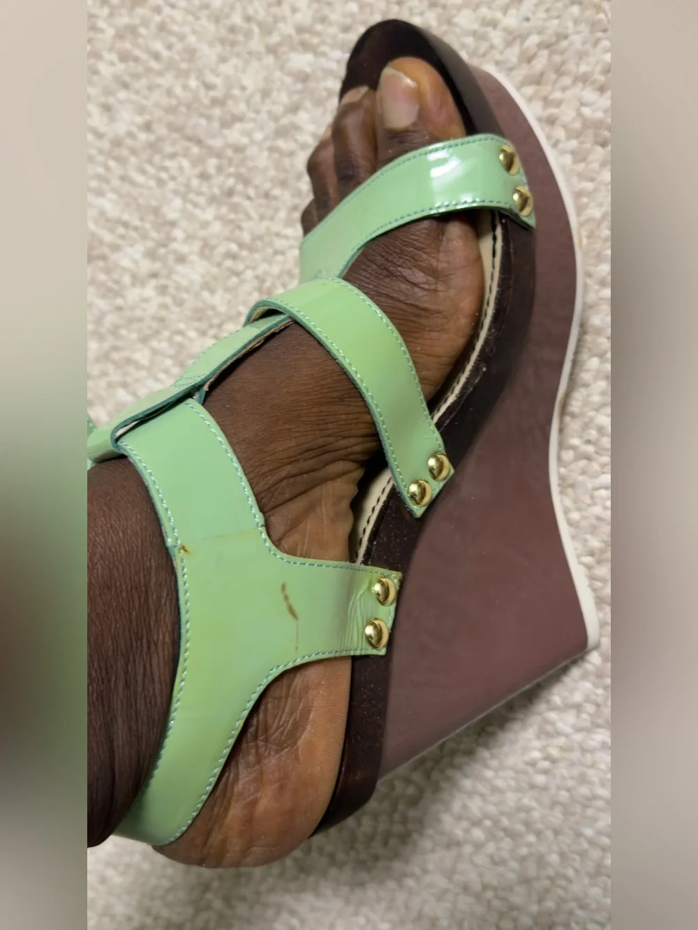 ABS Allen Schwartz Mint Green Platform Sandals